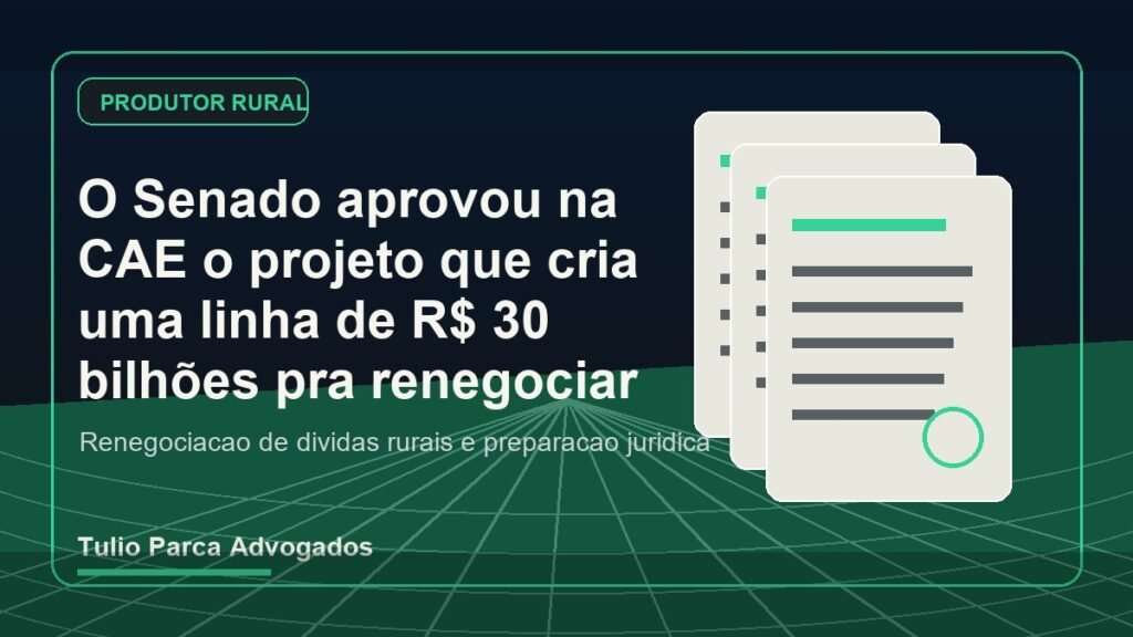 Advogado Agronegócio Brasília DF Túlio Parca Advogados analisa projeto de crédito rural e securitização de dívidas rurais para alongamento de dívida no Direito Bancário.